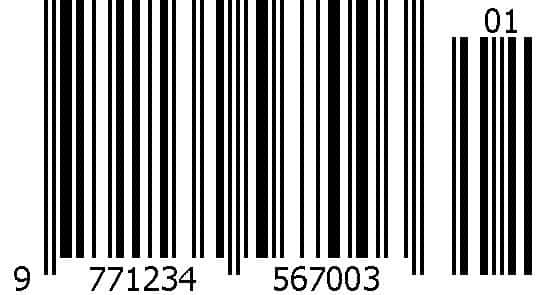 Beispiel eines ISSN-Magazin-Barcodes